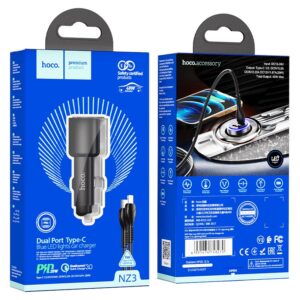 Car charger PD dual port set with cable