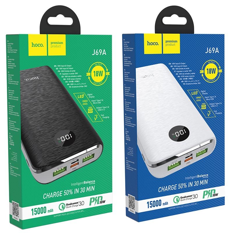 HOCO J69A Quick Flash PD+QC3.0 Power Bank (15000mAh) TR00204