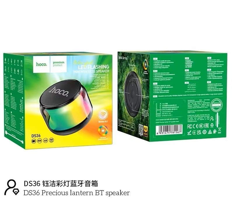 DS36 Colorful LED Flashing Mini Bluetooth Speaker TR00158